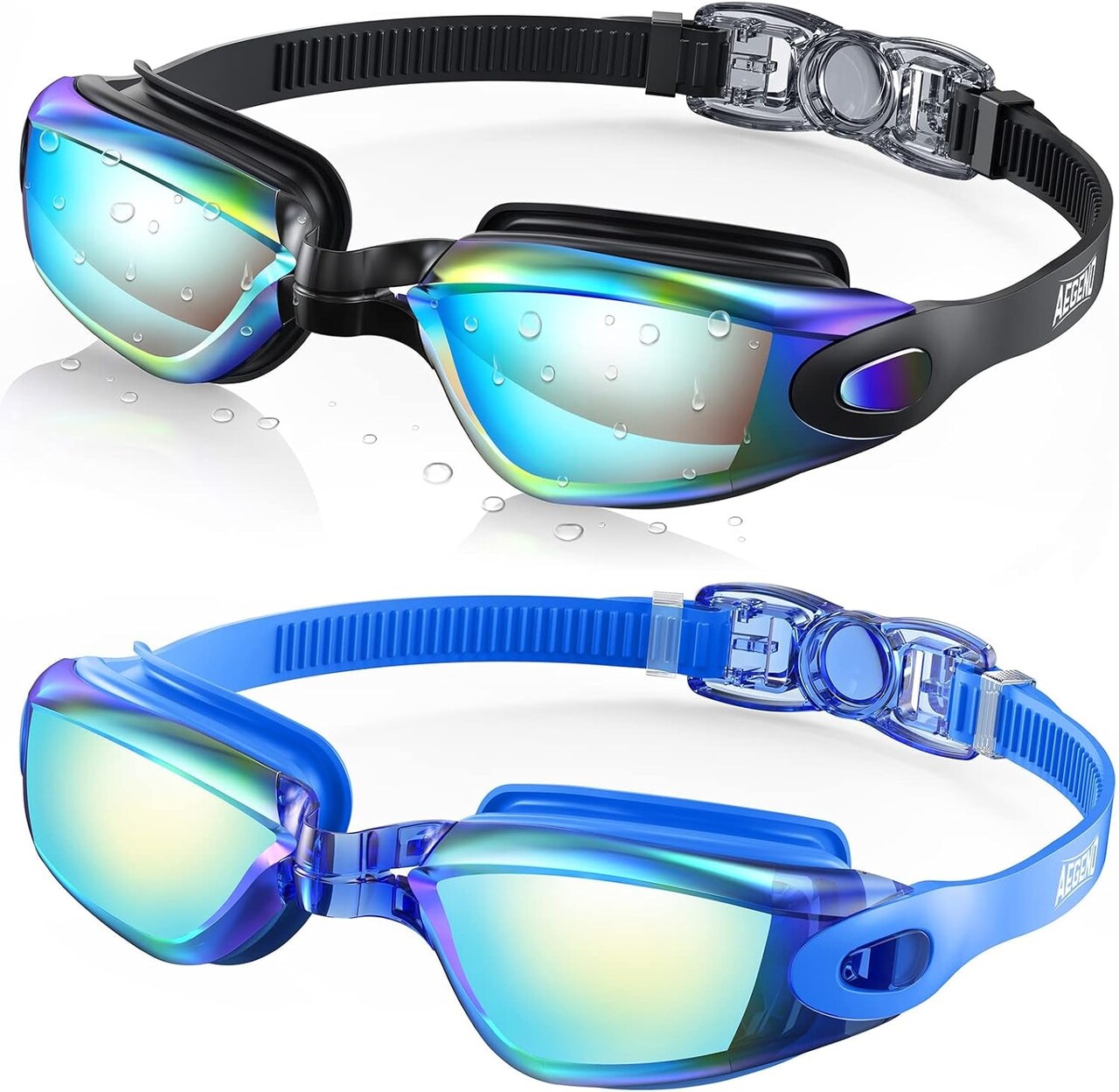Swim Goggles, 2 Pack Swimming Goggles No Leaking Adult Men Women Youth
